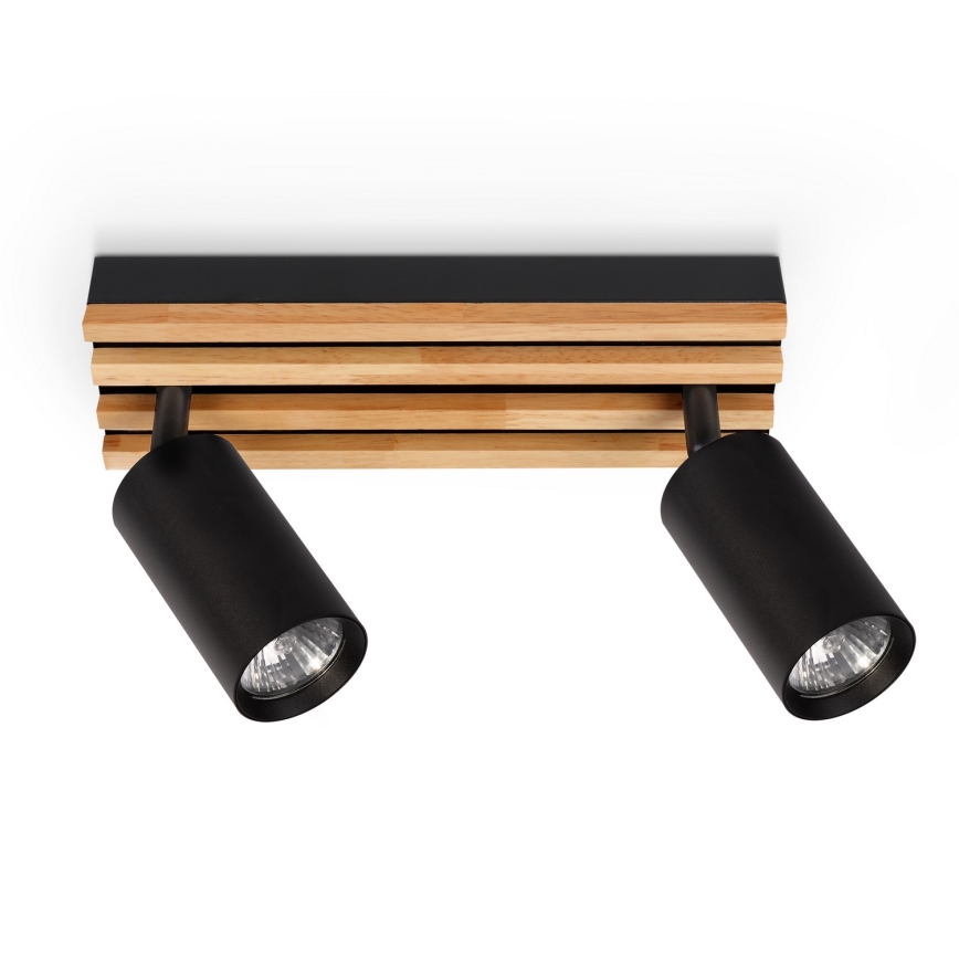 Brilagi - Spot svjetiljka SELE WOOD ACOUSTIC 2xGU10/30W/230V crna/drvo