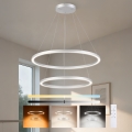 Brilagi - Srebrni LED luster na sajli PORTOFINO, s mogućnošću prigušivanja, LED/98W/230V 3000-6000K Ø 80 cm + daljinski upravljač