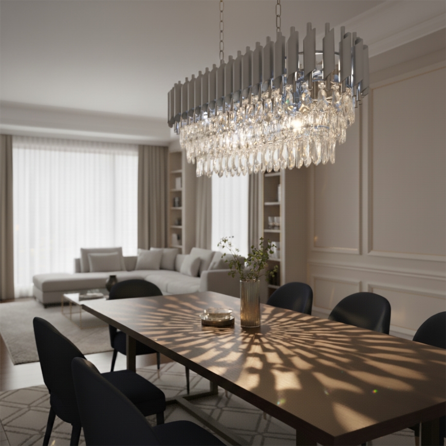 Brilagi - Srebrni luster na lancu ECLIPSE 10xE14/10W/230V 78x28 cm