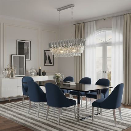 Brilagi - Srebrni luster na lancu ECLIPSE 10xE14/10W/230V 78x28 cm