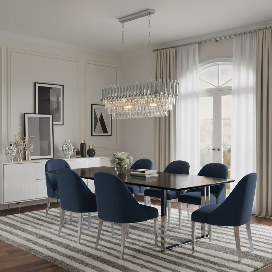 Brilagi - Srebrni luster na lancu ECLIPSE 10xE14/10W/230V 78x28 cm