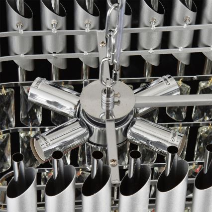 Brilagi - Srebrni luster na lancu ECLIPSE 10xE14/10W/230V 78x28 cm