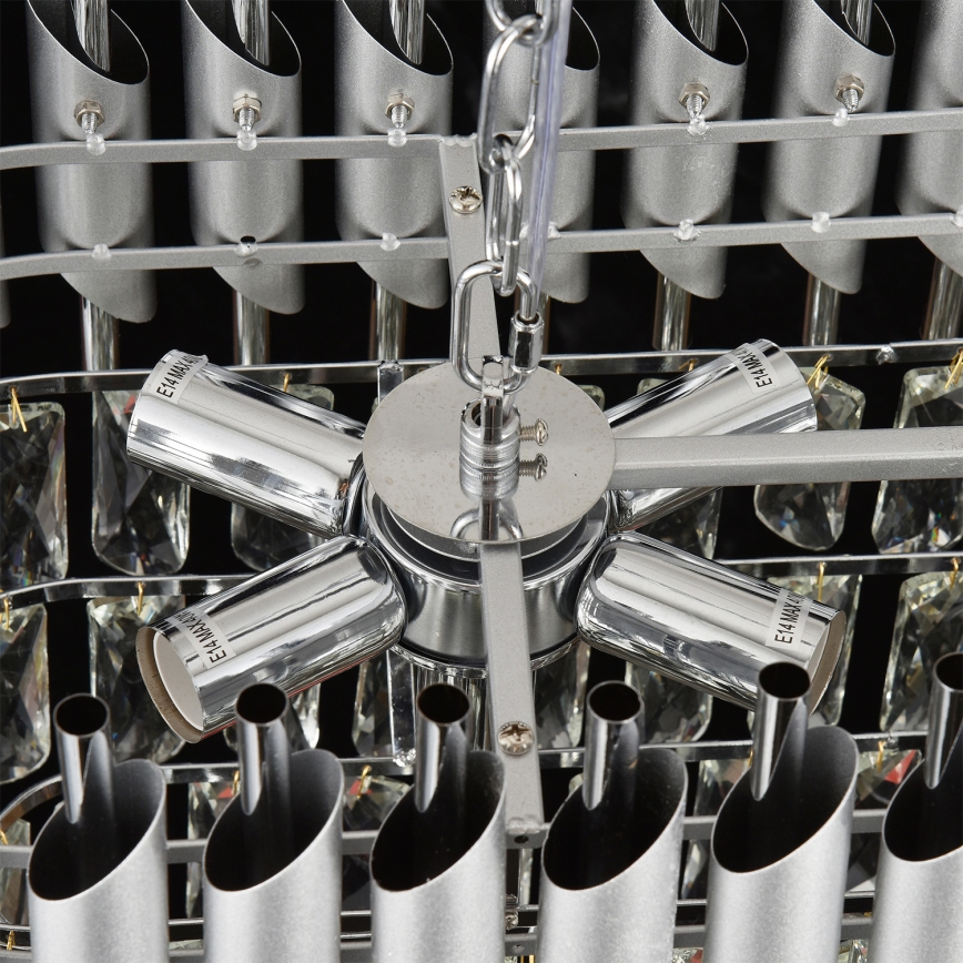 Brilagi - Srebrni luster na lancu ECLIPSE 10xE14/10W/230V 78x28 cm