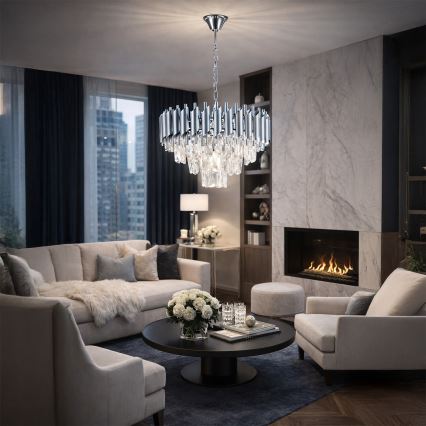 Brilagi - Srebrni luster na lancu ECLIPSE 5xE14/10W/230V Ø 38 cm