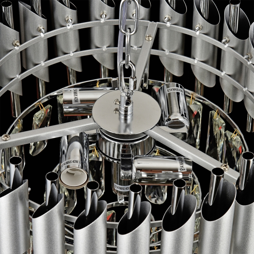 Brilagi - Srebrni luster na lancu ECLIPSE 5xE14/10W/230V Ø 38 cm