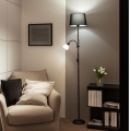 Brilagi - Stojeća lampa CERIA 1xE27/100W/230V + 1xE14/25W crna