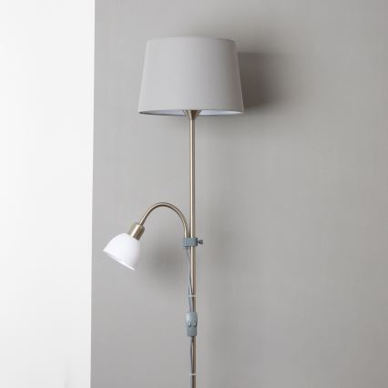 Brilagi - Stojeća lampa CERIA 1xE27/100W/230V + 1xE14/25W matirani krom/siva