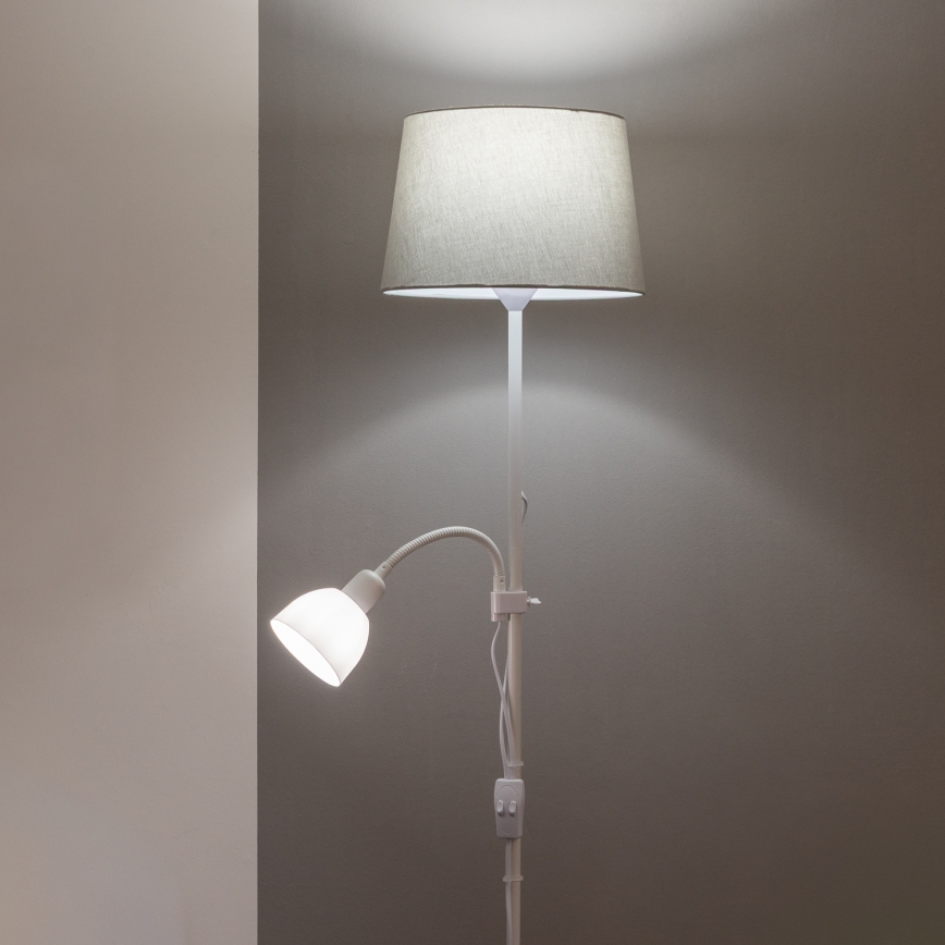 Brilagi - Stojeća lampa CERIA 2u1 1xE27/100W/230V + 1xE14/25W bijela/siva
