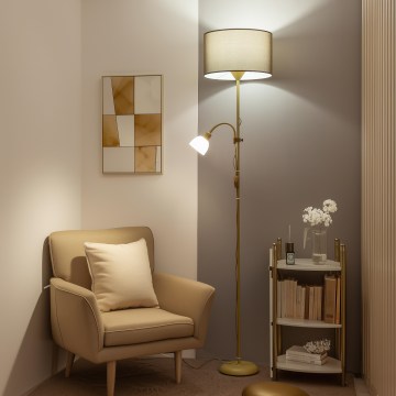 Brilagi - Stojeća lampa CERIA 2u1 1xE27/100W/230V + 1xE14/25W zlatna/smeđa