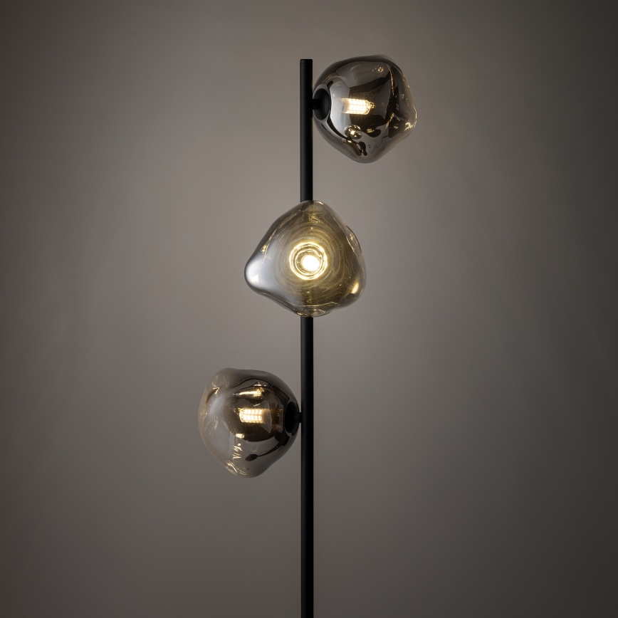 Brilagi - Stojeća lampa VULCANO 3xG9/8W/230V crna/zadimljena crna