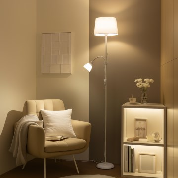 Brilagi - Stojeća svjetiljka CERIA 1xE27/100W/230V + 1xE14/25W bijela