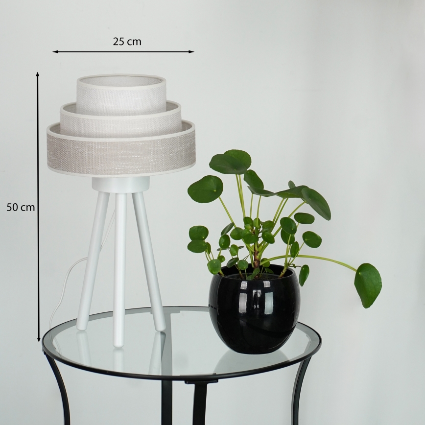 Brilagi - Stolna lampa ALASKA LUNETA 1xE27/15W/230V siva/krem