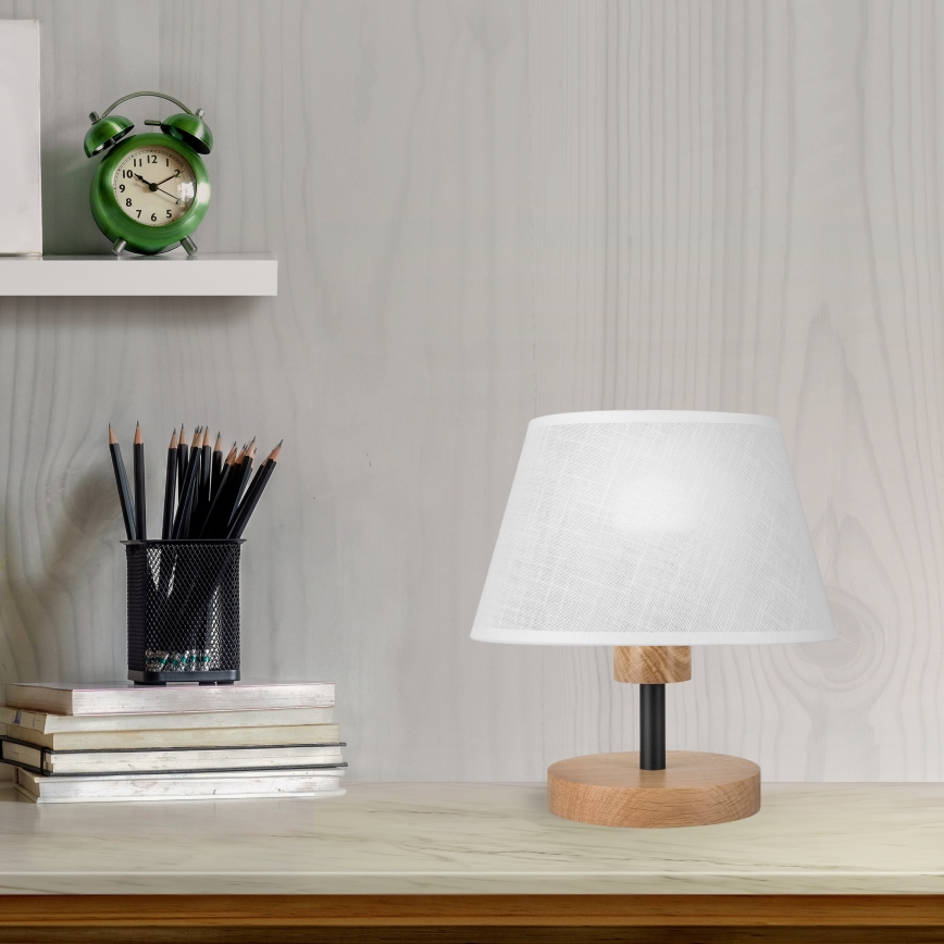 Brilagi - Stolna lampa ANTHONY 1xE27/60W/230V hrast/bijela