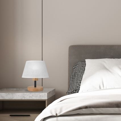 Brilagi - Stolna lampa ANTHONY 1xE27/60W/230V hrast/bijela