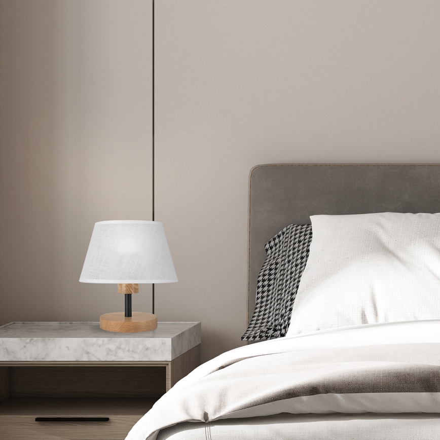 Brilagi - Stolna lampa ANTHONY 1xE27/60W/230V hrast/bijela