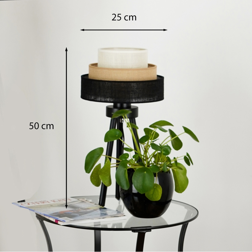 Brilagi - Stolna lampa ASPEN LUNETA 1xE27/15W/230V crna/bež/krem