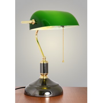 Brilagi - Stolna lampa BANK OFFICE 1xE27/60W/230V crna/zlatna/zelena