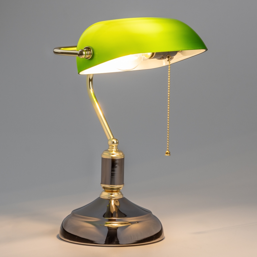 Brilagi - Stolna lampa BANK OFFICE 1xE27/60W/230V crna/zlatna/zelena