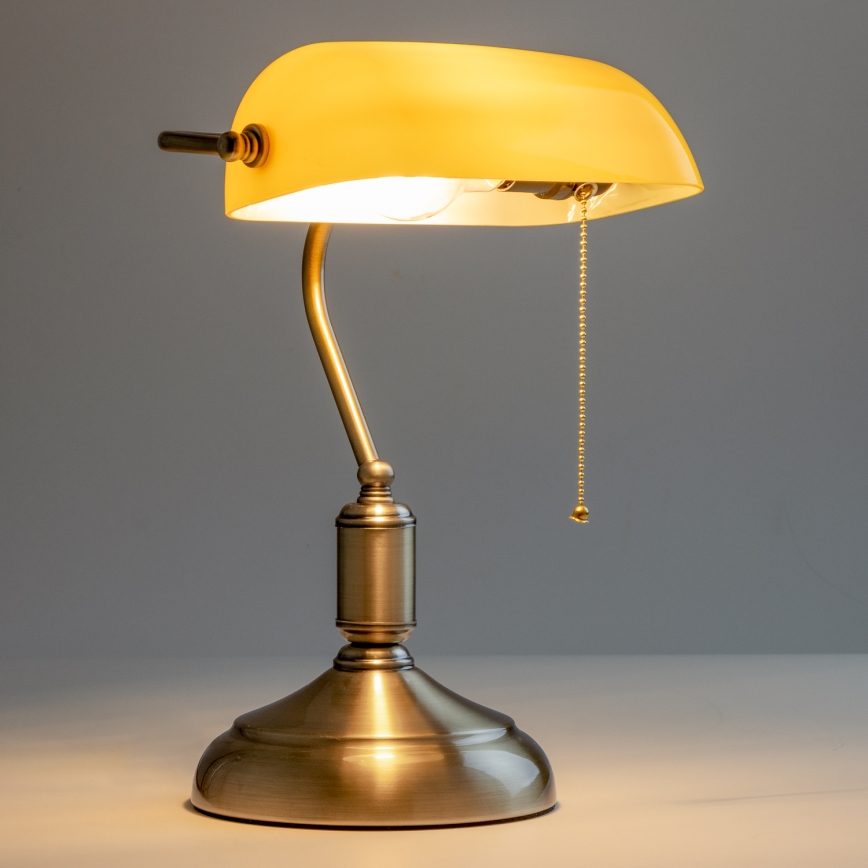 Brilagi - Stolna lampa BANK OFFICE 1xE27/60W/230V mesing/narančasta