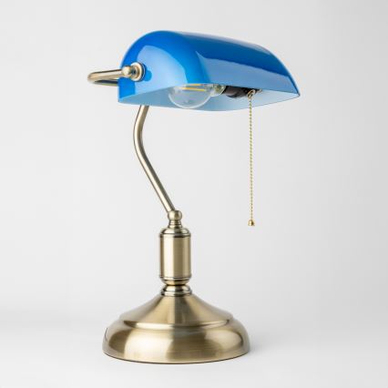 Brilagi - Stolna lampa BANK OFFICE 1xE27/60W/230V mesing/plava
