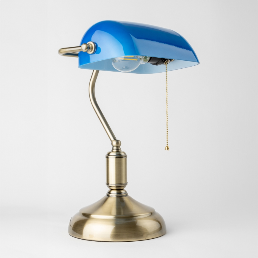 Brilagi - Stolna lampa BANK OFFICE 1xE27/60W/230V mesing/plava