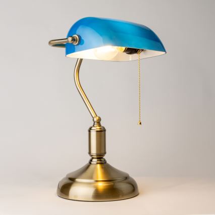 Brilagi - Stolna lampa BANK OFFICE 1xE27/60W/230V mesing/plava