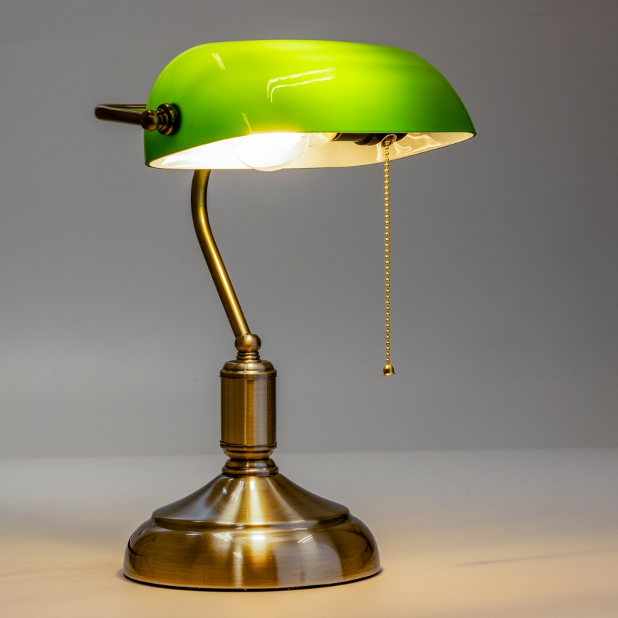 Brilagi - Stolna lampa BANK OFFICE 1xE27/60W/230V mesing/zelena