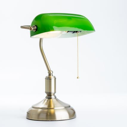 Brilagi - Stolna lampa BANK OFFICE 1xE27/60W/230V mesing/zelena