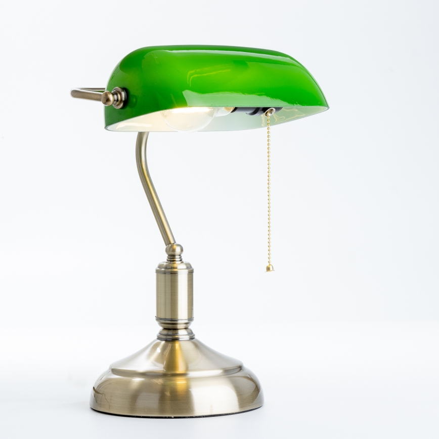 Brilagi - Stolna lampa BANK OFFICE 1xE27/60W/230V mesing/zelena