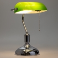 Brilagi - Stolna lampa BANK OFFICE 1xE27/60W/230V sjajni krom/zelena