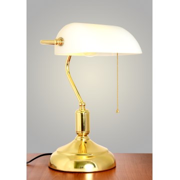 Brilagi - Stolna lampa BANK OFFICE 1xE27/60W/230V zlatna/bijela