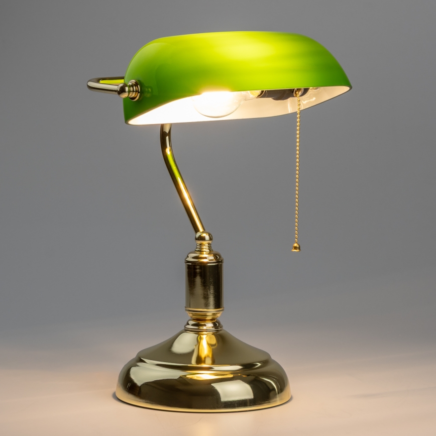 Brilagi - Stolna lampa BANK OFFICE 1xE27/60W/230V zlatna/zelena