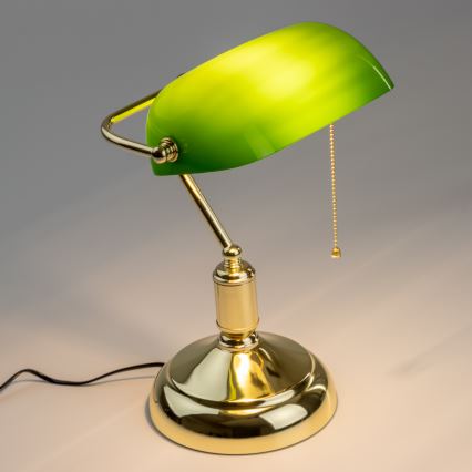 Brilagi - Stolna lampa BANK OFFICE 1xE27/60W/230V zlatna/zelena
