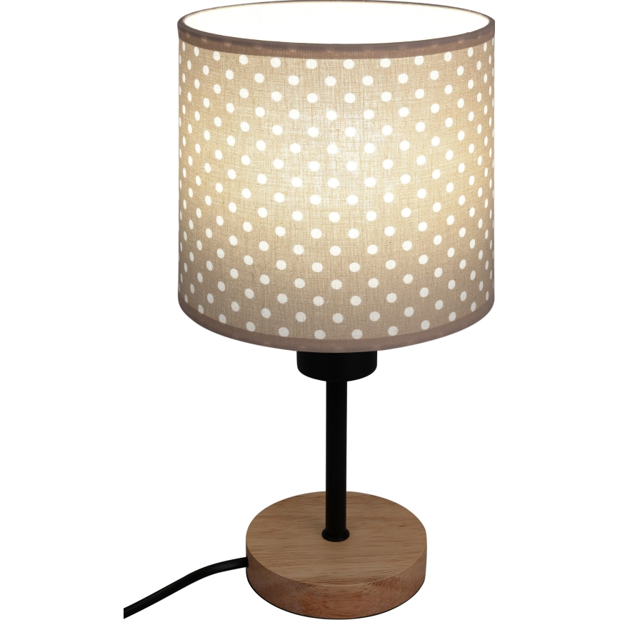 BRILAGI - Dječja stolna lampa BOBO WOOD 1xE27/25W/230V hrast/crna/bež/točkice
