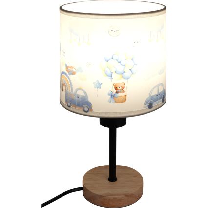 BRILAGI - Dječja stolna lampa BOBO WOOD 1xE27/25W/230V hrast/crna/bijela/plava/medvjedići