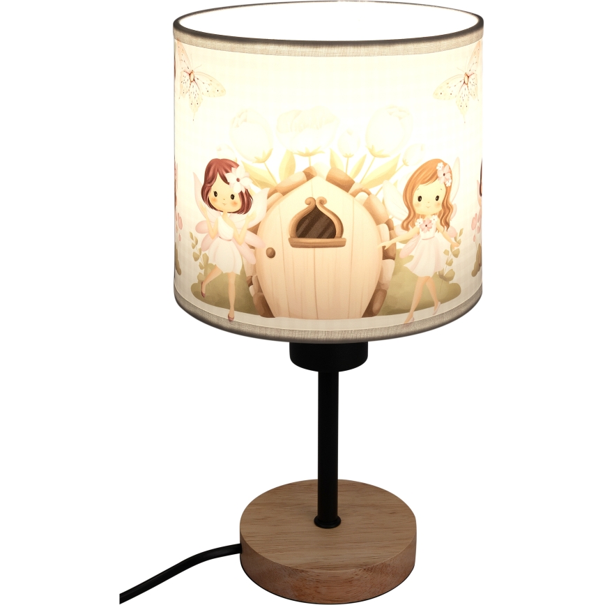 BRILAGI - Dječja stolna lampa BOBO WOOD 1xE27/25W/230V hrast/crna/bijela/ružičasta/vile