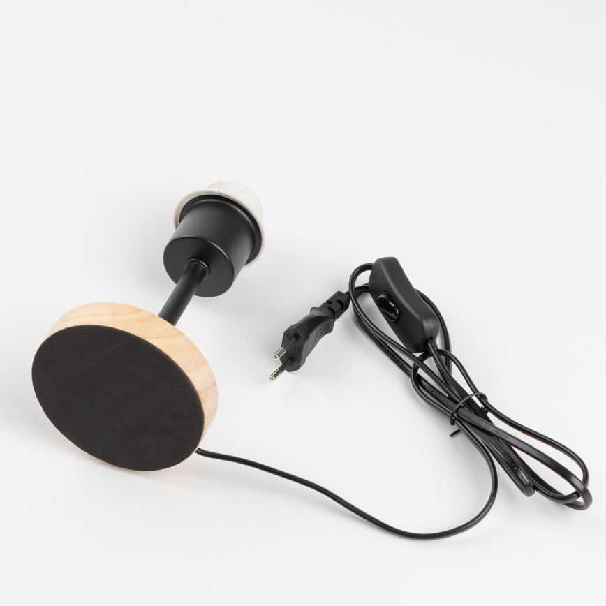 Brilagi - Dječja stolna lampa BOBO WOOD 1xE27/25W/230V hrast/crna/bijela/životinjice