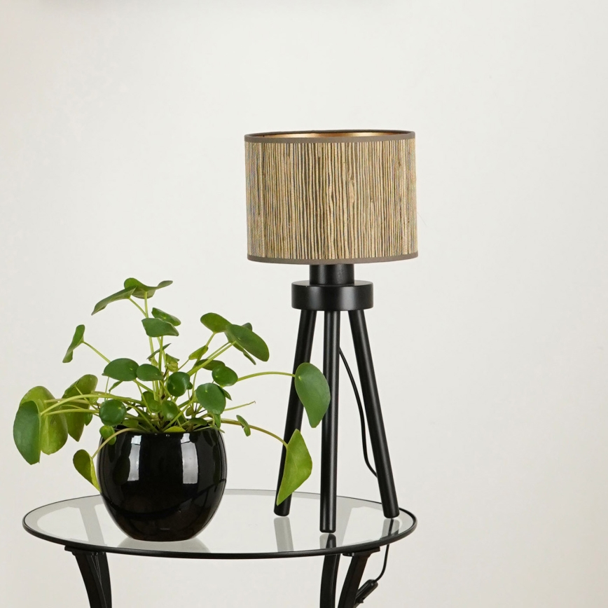 Brilagi - Stolna lampa BOSTON ROLLER 1xE27/15W/230V slama smeđa/zlatna