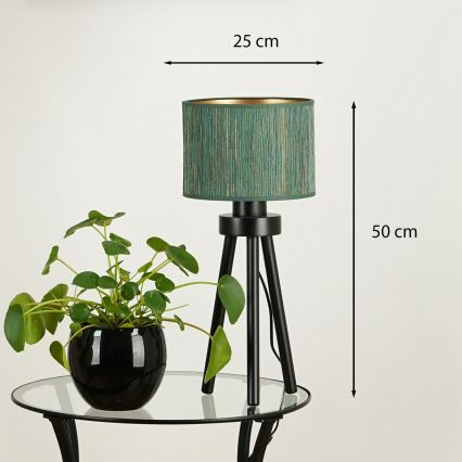 Brilagi - Stolna lampa BOSTON ROLLER 1xE27/15W/230V slama zelena/zlatna