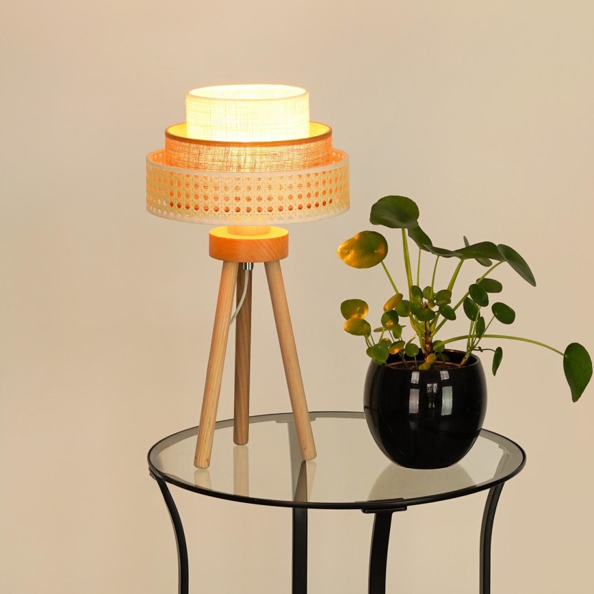 Brilagi - Stolna lampa CEDAR LUNETA 1xE27/15W/230V bež/smeđa/krem