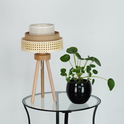 Brilagi - Stolna lampa CEDAR LUNETA 1xE27/15W/230V bež/smeđa/krem