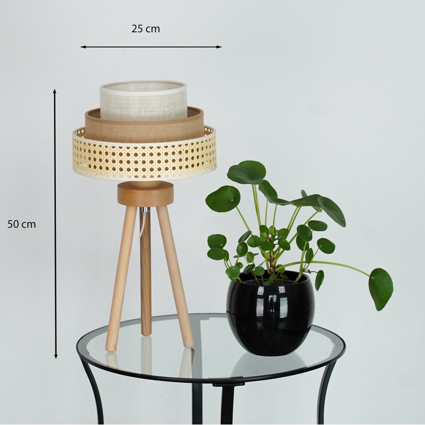 Brilagi - Stolna lampa CEDAR LUNETA 1xE27/15W/230V bež/smeđa/krem