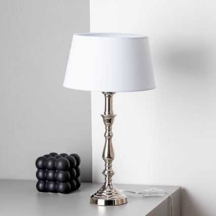Brilagi - Stolna lampa CERIA 1xE27/60W/230V, promjer 25 cm, sjajni krom/bijela