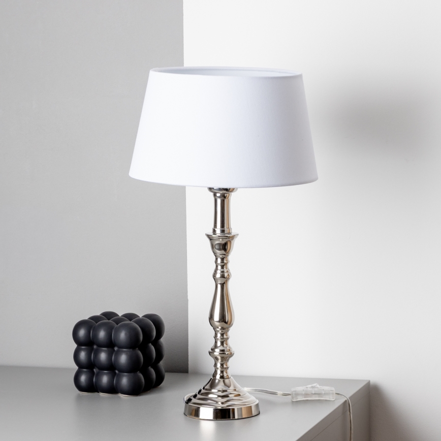 Brilagi - Stolna lampa CERIA 1xE27/60W/230V, promjer 25 cm, sjajni krom/bijela