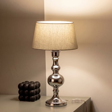 BRILAGI - Stolna lampa CERIA 1xE27/60W/230V Ø 25 cm sjajni krom/siva