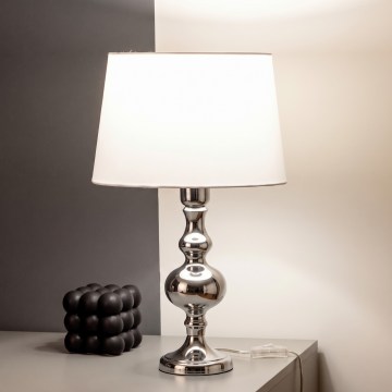 BRILAGI - Stolna lampa CERIA 1xE27/60W/230V Ø 30 cm sjajni krom/bijela