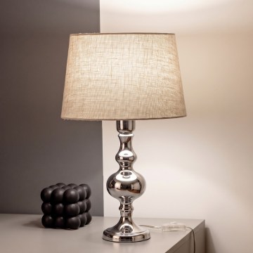 BRILAGI - Stolna lampa CERIA 1xE27/60W/230V Ø 30 cm sjajni krom/siva