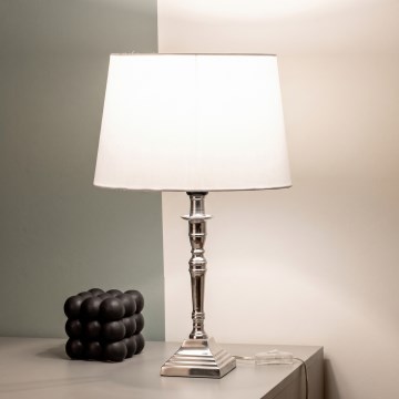 BRILAGI - Stolna lampa CERIA 1xE27/60W/230V Ø 30 cm srebrna/bijela