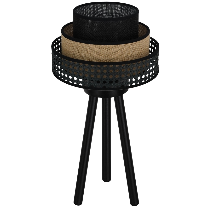 Brilagi - Stolna lampa DAKOTA LUNETA 1xE27/15W/230V crna/ratan
