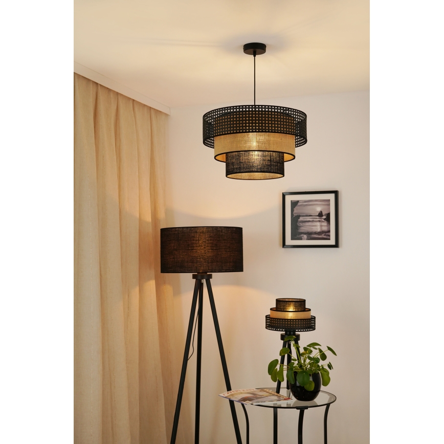 Brilagi - Stolna lampa DAKOTA LUNETA 1xE27/15W/230V crna/ratan